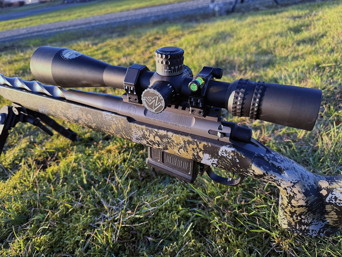 Horizon Vandel X with Accu-Tac bipod and NightForce Optic NXS 5.5x22x 50mm Second Focal Plane with a 30mm tube.